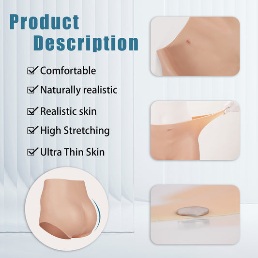 RZPTL Silicone Butt Underwear for Crossdresser Transgender Hiding Gaff Brief Drag Queen Men's Underwear for Cosplay