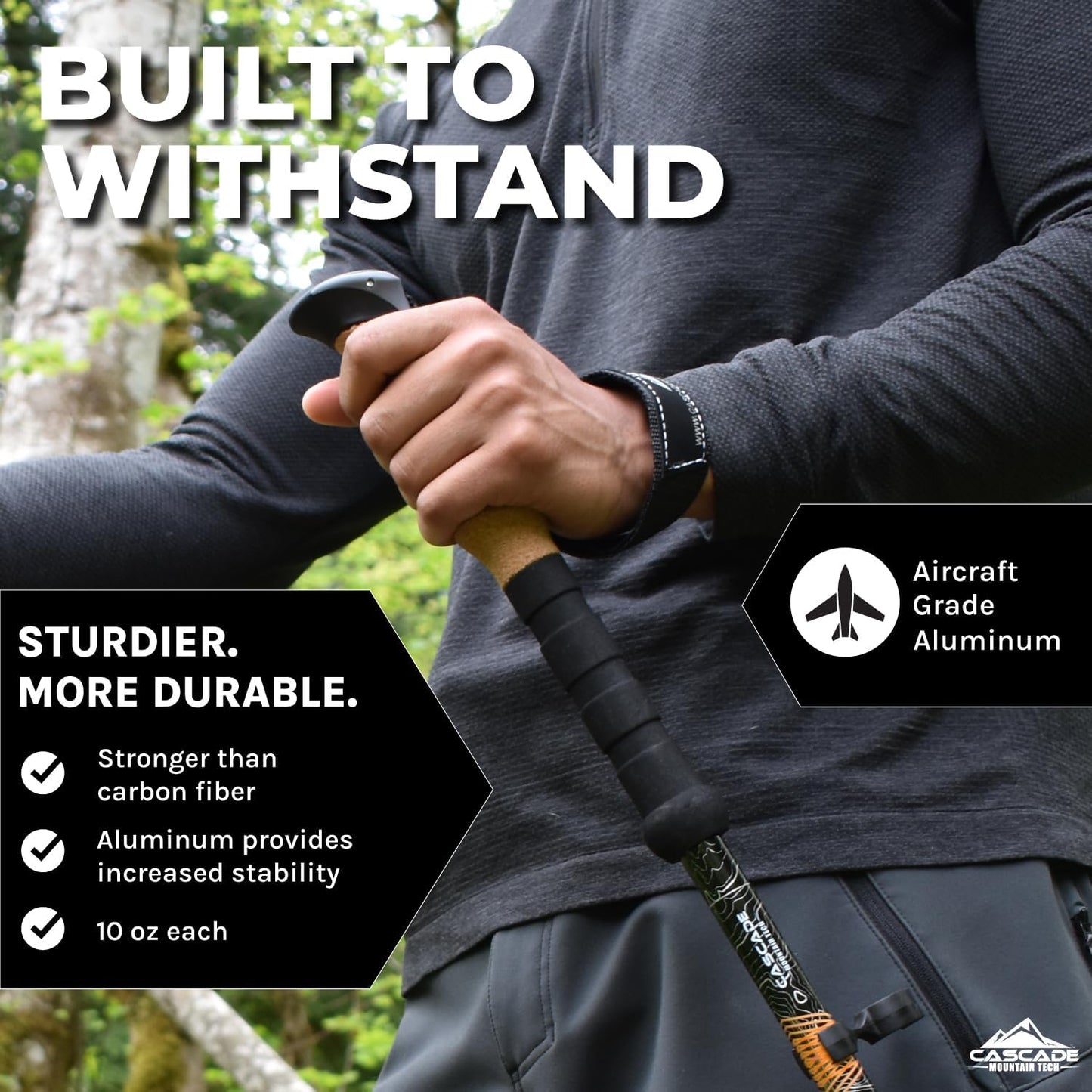 Premium Adjustable Hiking Trekking Poles – Lightweight Aluminum, Collapsible, with Anti-Shock Technology for Outdoor Adventures