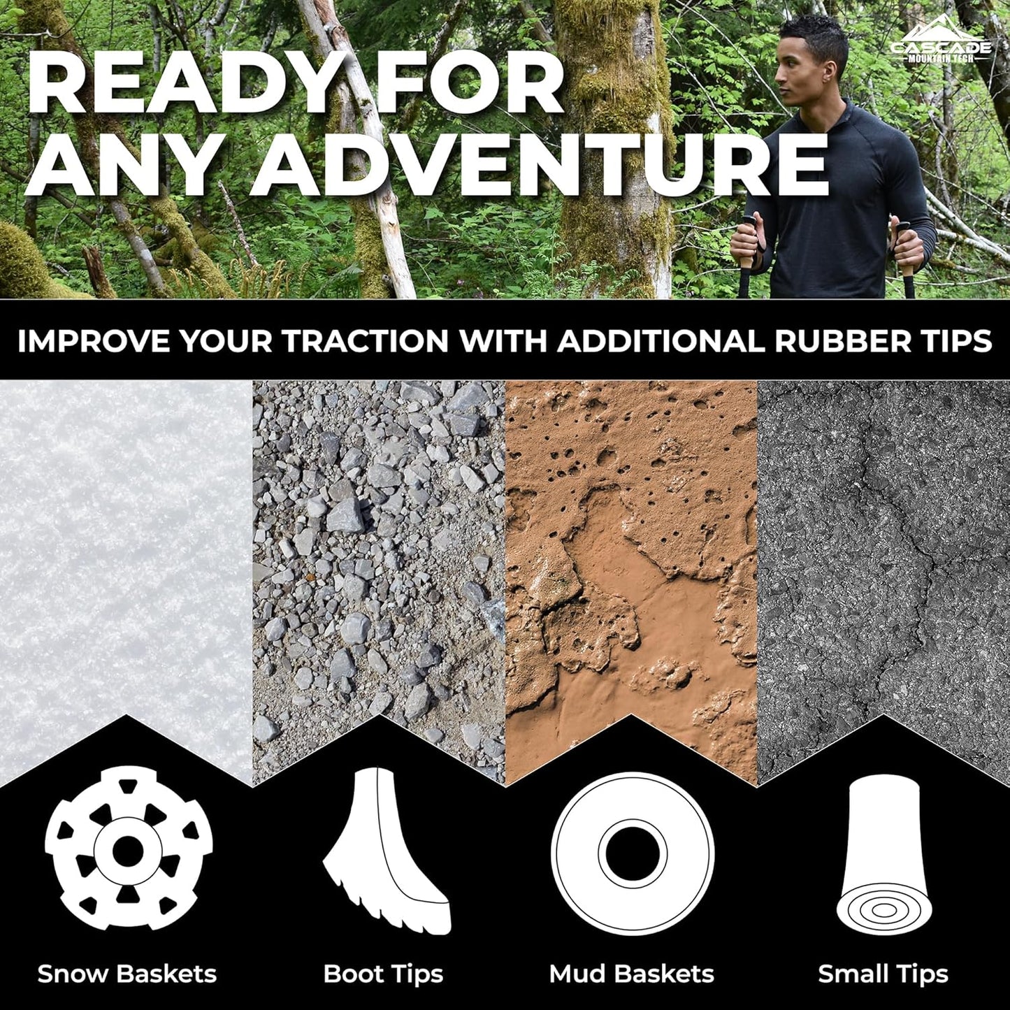 Premium Adjustable Hiking Trekking Poles – Lightweight Aluminum, Collapsible, with Anti-Shock Technology for Outdoor Adventures