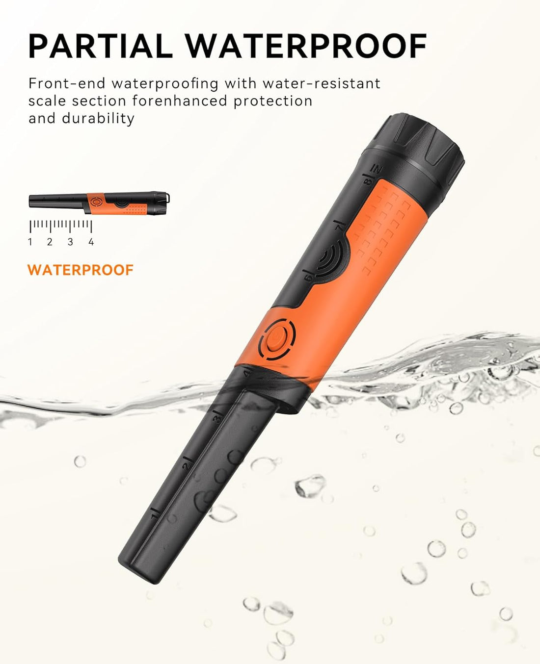 High Sensitivity Handheld Metal Detector, Waterproof & Portable, Medium-Sized for Treasure Hunting, Beach Exploration, Archaeology, and Security Checks, Pinpointer Included for Accurate Detection