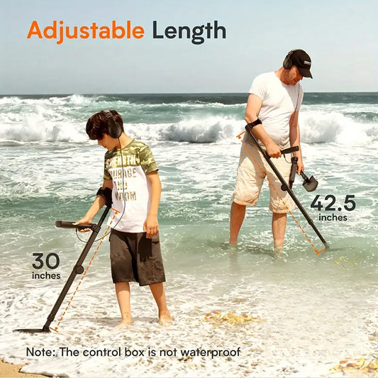 LOLARAN Professional Adjustable Collapsible Metal Detector – Portable Rechargeable Design for Outdoor Adventures and Treasure Hunting