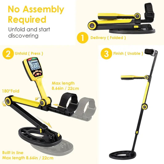 Explore the Unknown: The Medium-Sized Collapsible Outdoor Metal Detector for Easier Adventures and Treasure Hunting