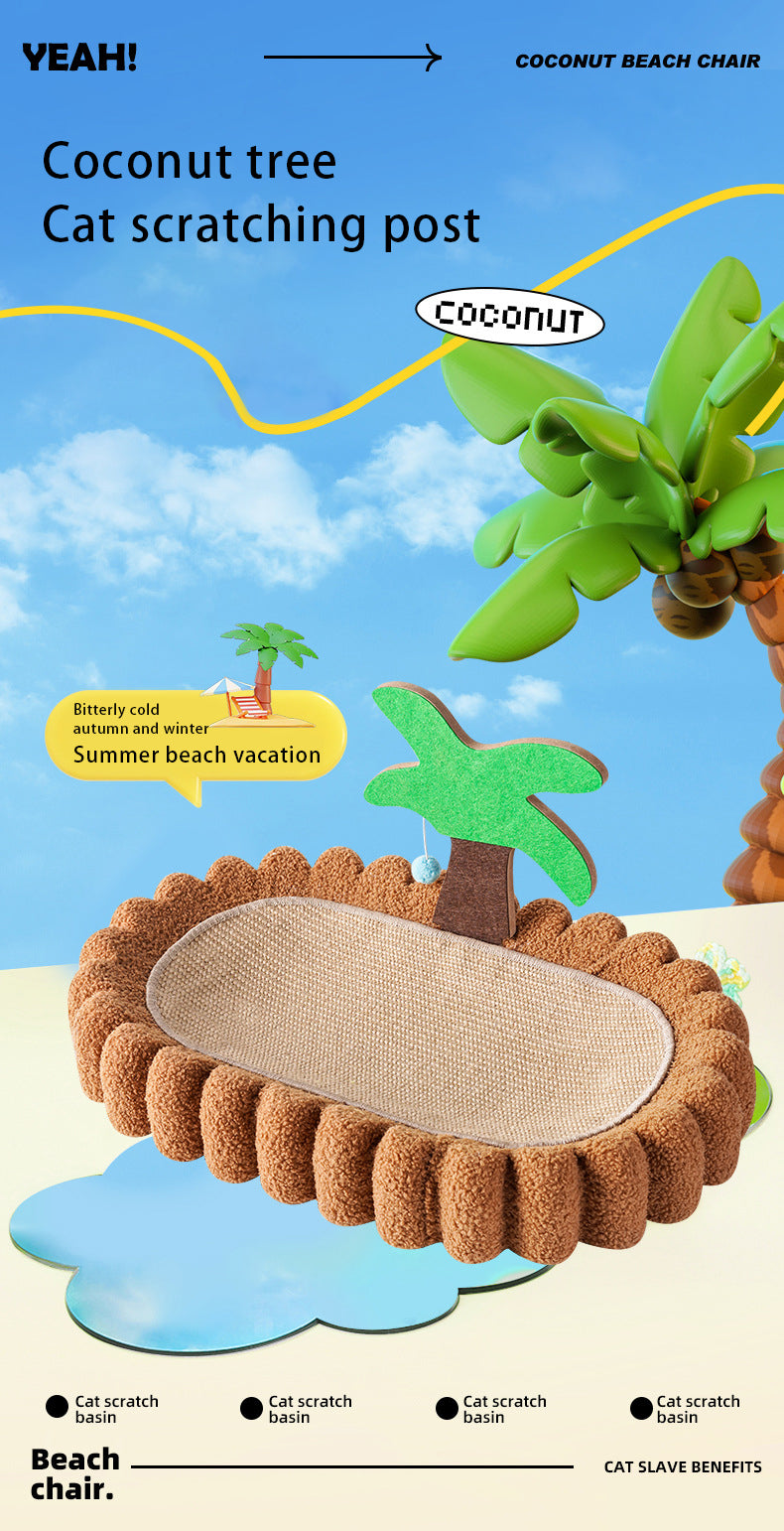 PnotKyes Cat Scratcher Jute Rope Bed, Coconut Tree Shaped Cat Scratching Board, 25.6 Inches/65cm Extra Large Cat Scratching Bed, Indoor Cat Scratching Board, Durable Oval Cat Scratching Beda.