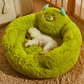 PnotKyes Cute Calming Dog and Cat Bed, Indoor High Bolster Donut Dog Bed, Comfortable Plush Cuddler Dog Bed, Suitable for Dogs and Cats, Cute Cartoon Soft Bed