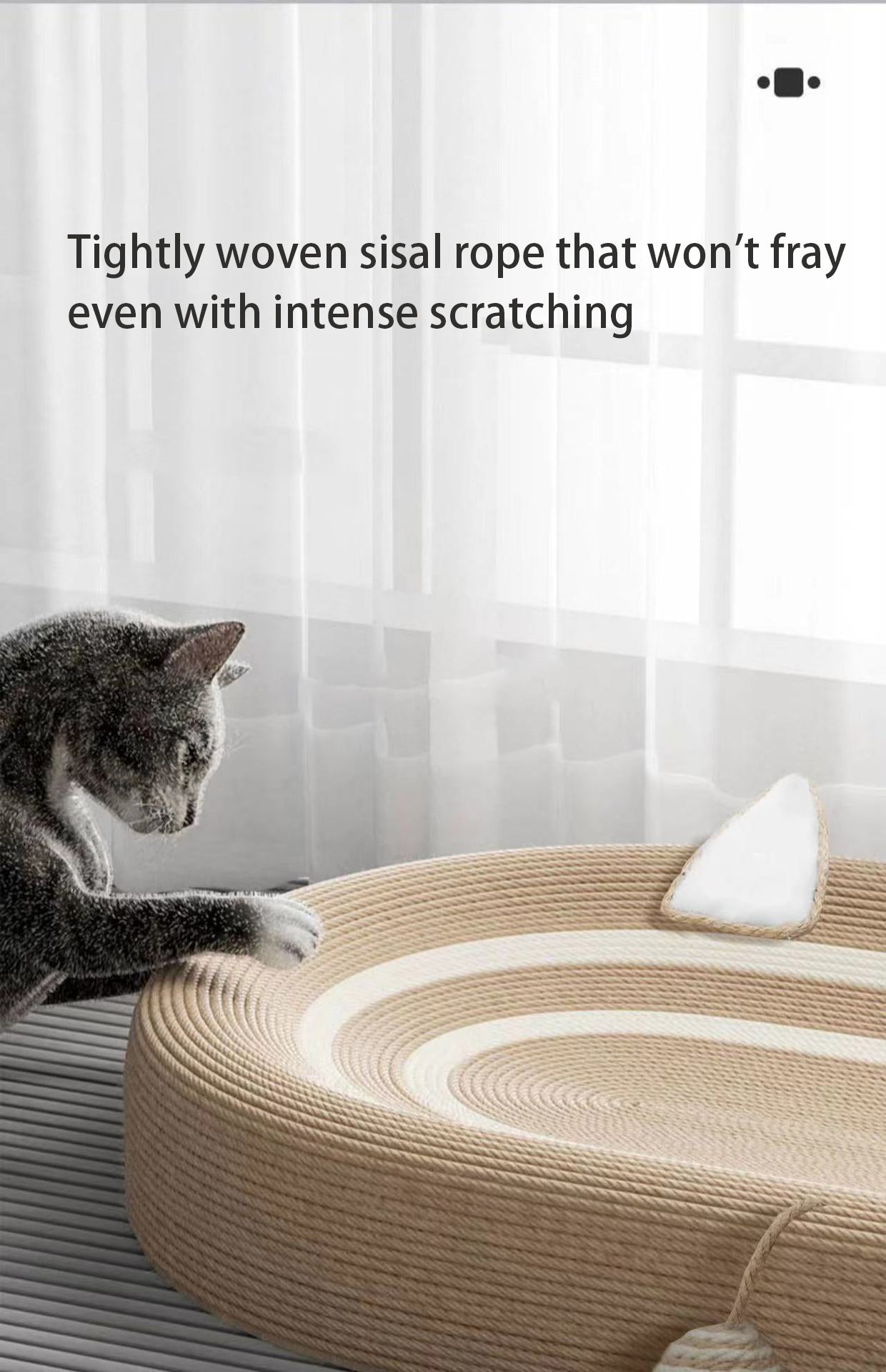 PnotKyes Cat Scratcher Bed 3 in 1 Sisal Cat Scratching Board, Durable Scratching Lounge, Oval Bowl with Toy Balls, Suitable for Cats, Kittens, and Small Dogs, for Indoor Use