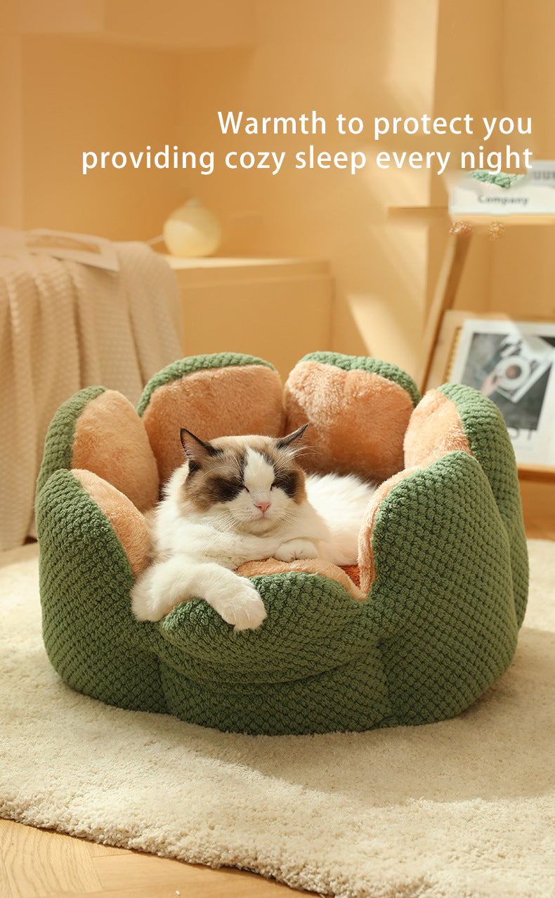 PnotKyes Cactus shape comfortable pet bed, breathable thickened plush cat bed and dog bed, round soothing cat bed and anti-anxiety pet bed, suitable for indoor and outdoor use