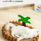 PnotKyes Cat Scratcher Jute Rope Bed, Coconut Tree Shaped Cat Scratching Board, 25.6 Inches/65cm Extra Large Cat Scratching Bed, Indoor Cat Scratching Board, Durable Oval Cat Scratching Beda.