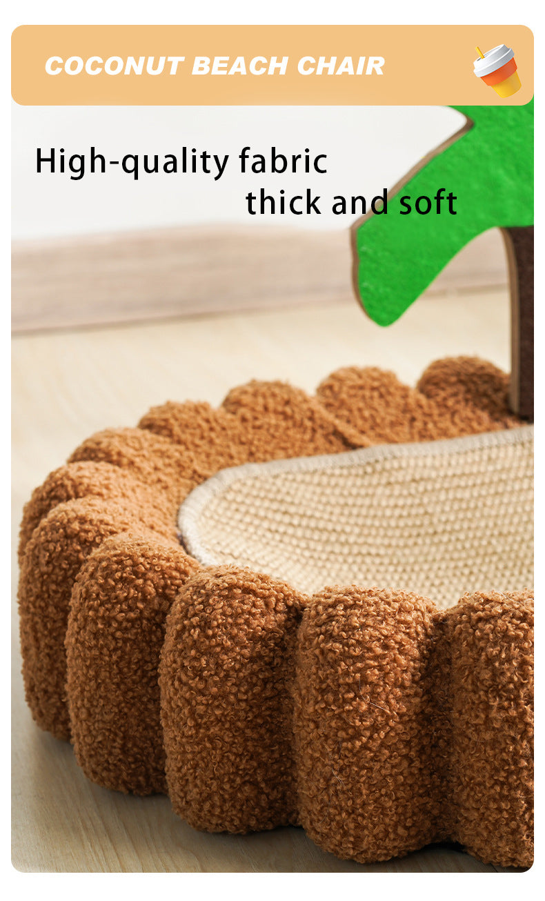 PnotKyes Cat Scratcher Jute Rope Bed, Coconut Tree Shaped Cat Scratching Board, 25.6 Inches/65cm Extra Large Cat Scratching Bed, Indoor Cat Scratching Board, Durable Oval Cat Scratching Beda.