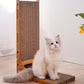 PnotKyes Cardboard Cat Scratcher, Vertical Cat Scratching Board, 23.6 Inch L-Shape Cat Scratch Pad with Built-in Toy Balls, Wall-Mount Cat Scratcher for Indoor Cats