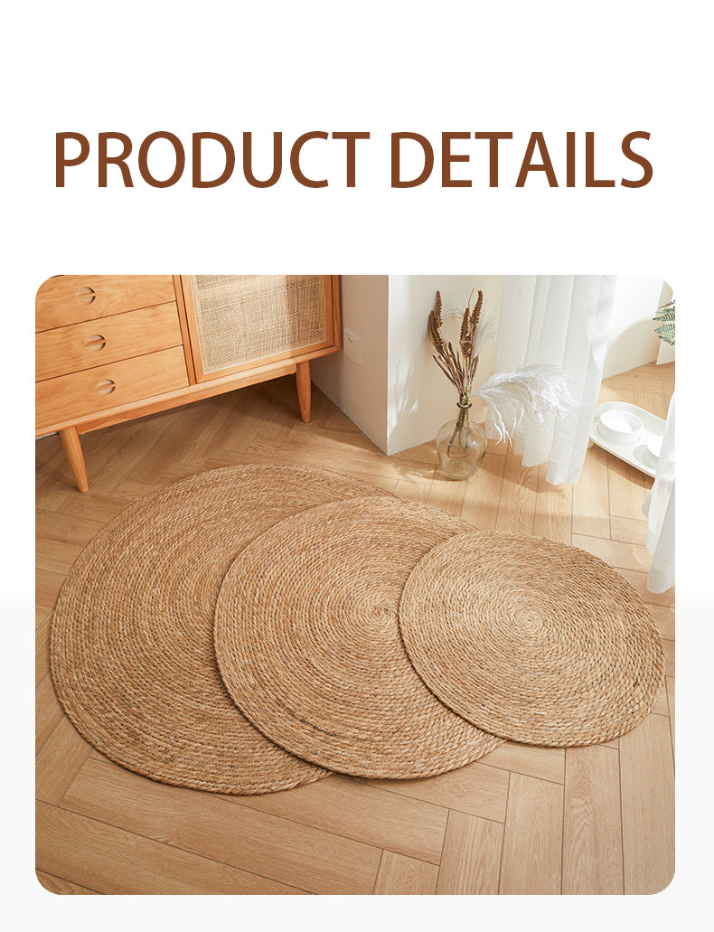 PnotKyes Cat Scratcher Mat, Floor Cat Scratching Mat, Natural Cat Scratch Pad, Pet Scratching Carpet, Round Cattail Grass Cat Scratcher Mat, Indoor Cat Scratching Mat