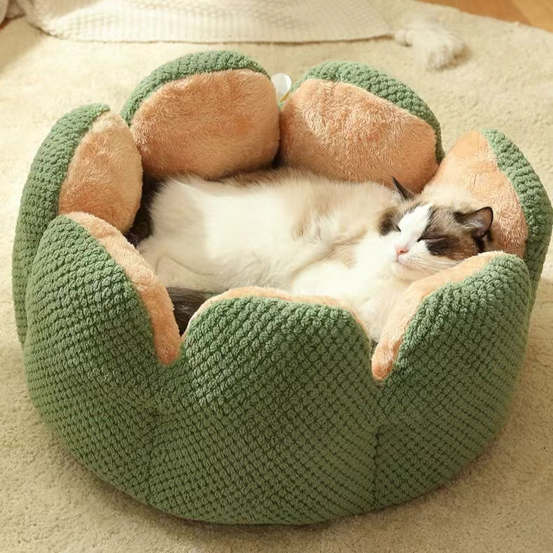 PnotKyes Cactus shape comfortable pet bed, breathable thickened plush cat bed and dog bed, round soothing cat bed and anti-anxiety pet bed, suitable for indoor and outdoor use