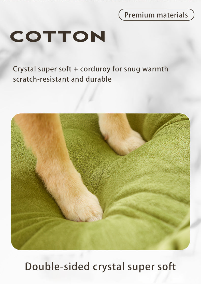 PnotKyes Crystal Ultra-Plush Sofa Bed for All Pets, Elevated and Thick with Backrest and Neck Support, Featuring Cushioning on All Sides, Removable and Washable Cover, and Non-Slip Bottom.