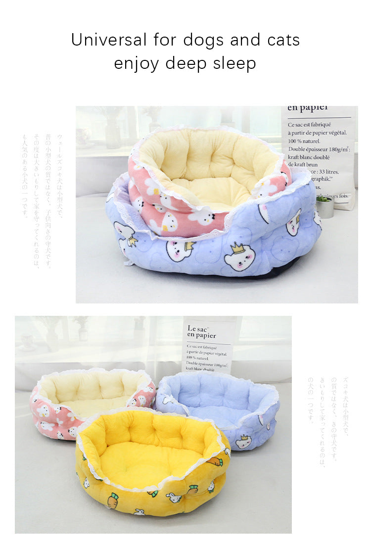 PnotKyes Round Pet Sofa Bed, Cozy Washable Bed, Pet Sofa Bed, Pet Cuddler Bed, Anti-Slip Bottom, Soft Calming Sleeping Bed