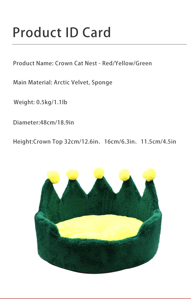 PnotKyes Pet Crown Comfort Round Dog and Cat Bed Series, Washable Indoor Pet Bed, Suitable for Small and Medium Dogs and Cats, Made of Super Soft PP Cotton Material, Gentle and Comfortable