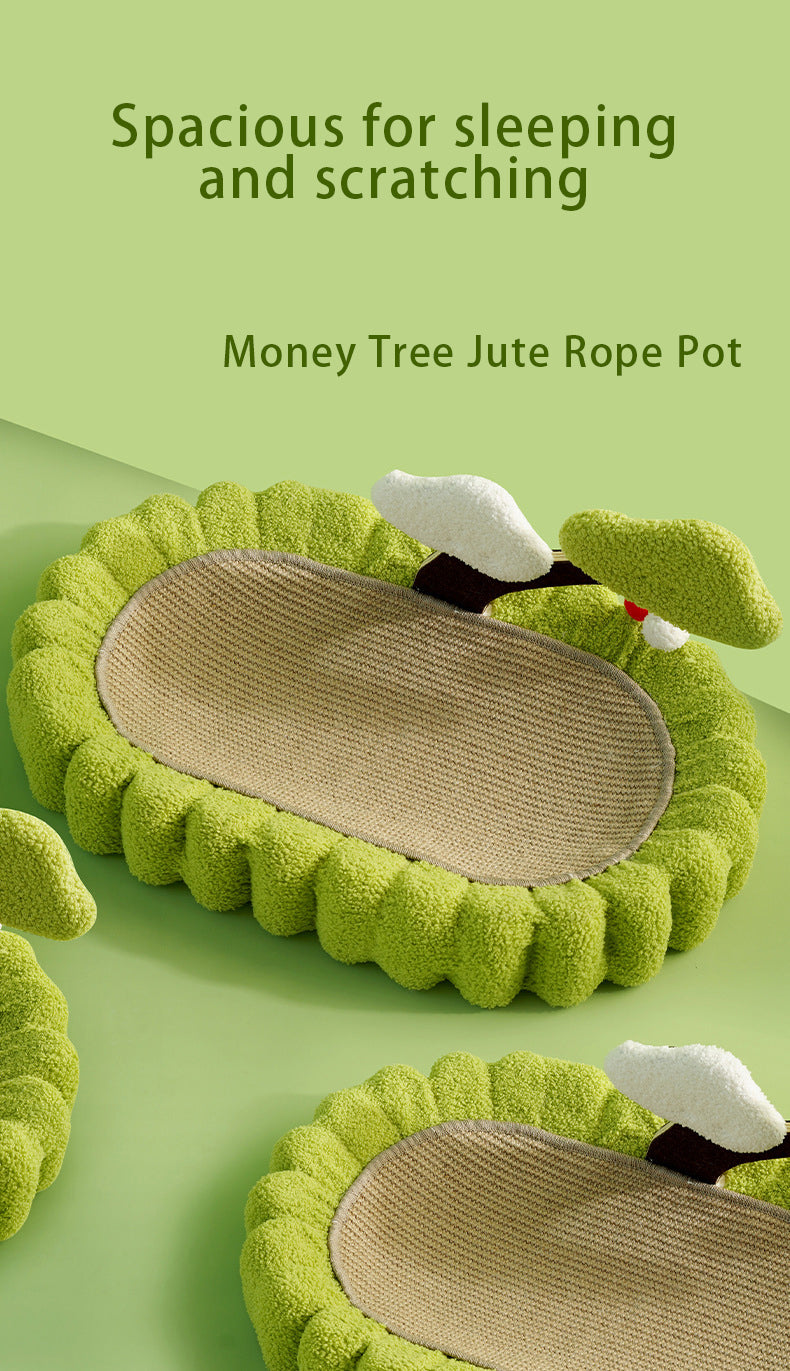 PnotKyes Cat Scratcher Bed, Sisal Rope Money Tree Shaped Cat Scratching Board, 25.6 Inches/65cm Extra Large Cat Scratching Bed, Indoor Cat Scratching Board, Durable Oval Cat Scratching Bed.