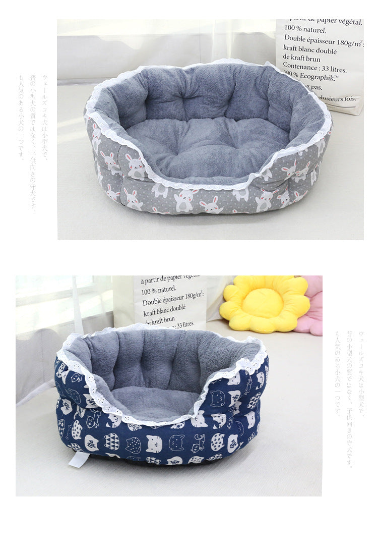 PnotKyes Round Pet Sofa Bed, Cozy Washable Bed, Pet Sofa Bed, Pet Cuddler Bed, Anti-Slip Bottom, Soft Calming Sleeping Bed