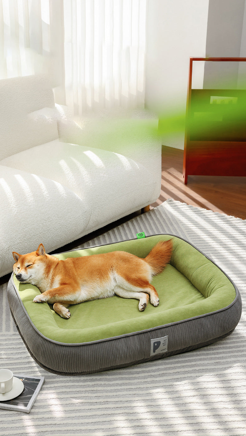 PnotKyes Orthopedic Foam Sofa Bed for All Pets, High-Density Egg Crate Foam Dog Sofa Bed, Pet Sofa Bed with Four-Sided Bolsters, Removable Washable Cover, and Non-Slip Bottom.