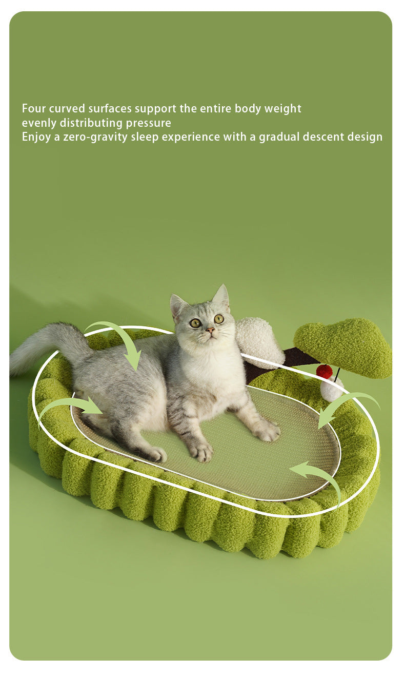 PnotKyes Cat Scratcher Bed, Sisal Rope Money Tree Shaped Cat Scratching Board, 25.6 Inches/65cm Extra Large Cat Scratching Bed, Indoor Cat Scratching Board, Durable Oval Cat Scratching Bed.