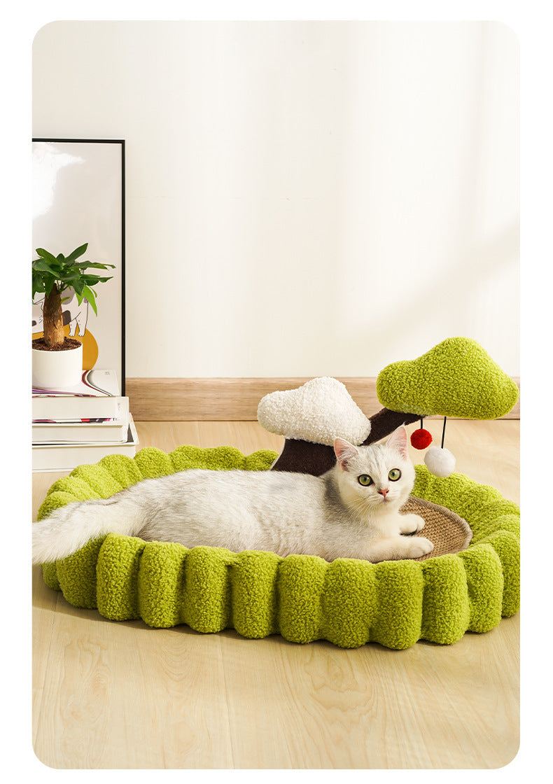 PnotKyes Cat Scratcher Bed, Sisal Rope Money Tree Shaped Cat Scratching Board, 25.6 Inches/65cm Extra Large Cat Scratching Bed, Indoor Cat Scratching Board, Durable Oval Cat Scratching Bed.