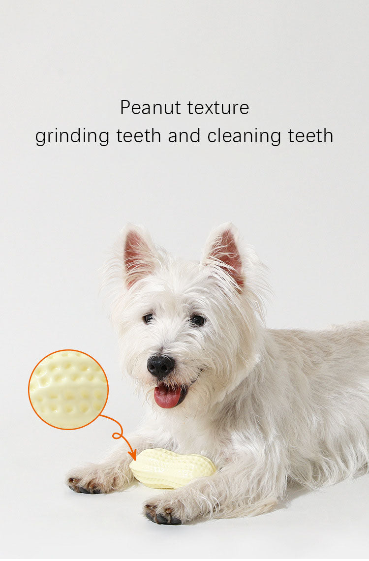 PnotKyes Interactive Squeaky Dog Toy, Peanut-Shaped Dog Toy, Teeth-Cleaning Squeaky Chew Toy, Suitable for Medium, Large, and Small Breeds - Puppy Teething Chew Toy