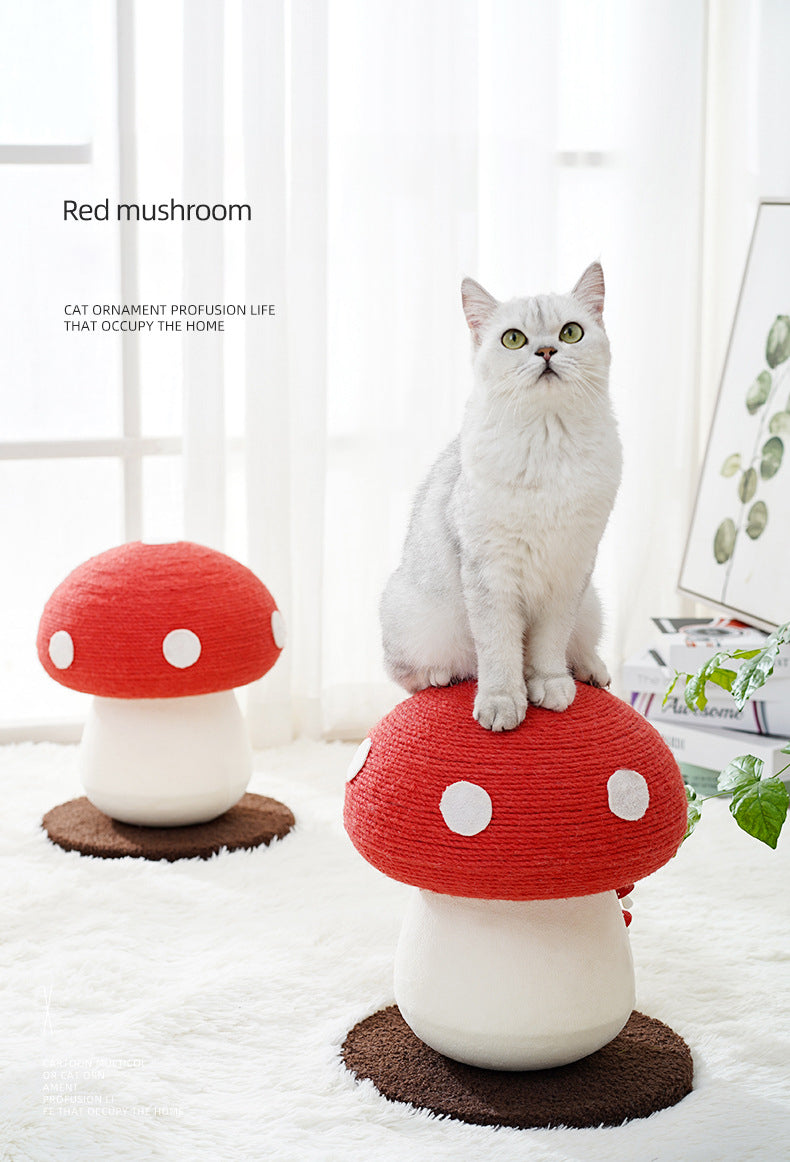 PnotKyes Mushroom-Shaped Cat Scratching Post - Unique Design, Sisal-Wrapped, Durable Sisal Interactive Cat Scratcher Pad, Ideal for Pet Cats