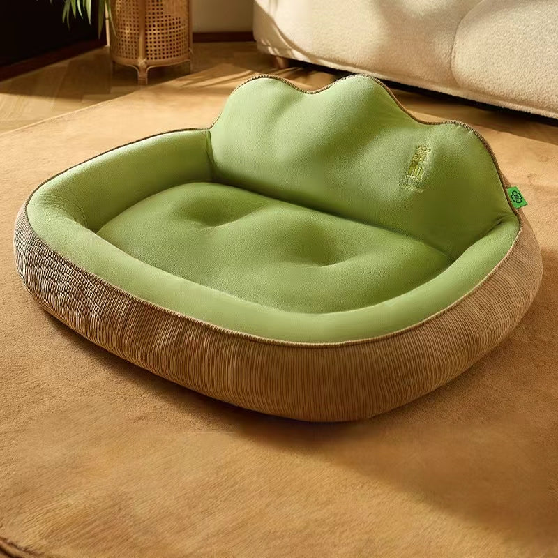 PnotKyes Crystal Ultra-Plush Sofa Bed for All Pets, Elevated and Thick with Backrest and Neck Support, Featuring Cushioning on All Sides, Removable and Washable Cover, and Non-Slip Bottom.