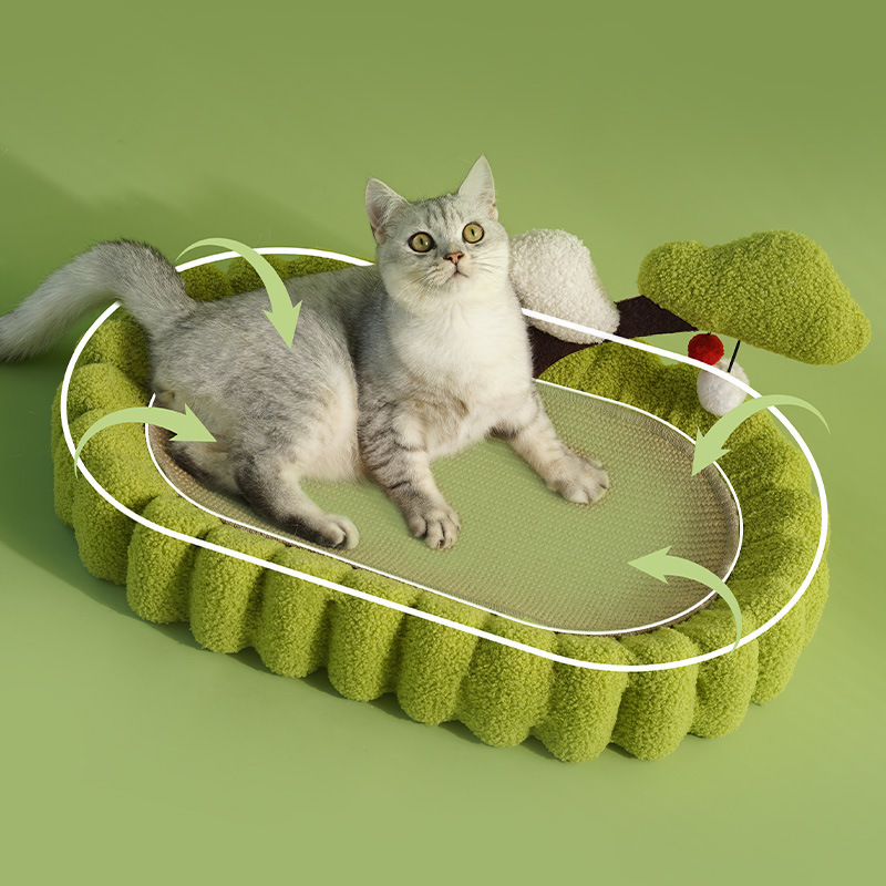 PnotKyes Cat Scratcher Bed, Sisal Rope Money Tree Shaped Cat Scratching Board, 25.6 Inches/65cm Extra Large Cat Scratching Bed, Indoor Cat Scratching Board, Durable Oval Cat Scratching Bed.