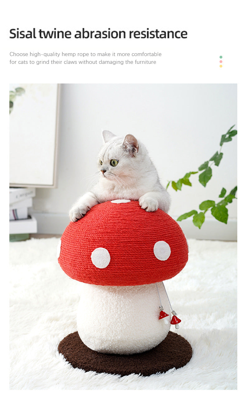 PnotKyes Mushroom-Shaped Cat Scratching Post - Unique Design, Sisal-Wrapped, Durable Sisal Interactive Cat Scratcher Pad, Ideal for Pet Cats