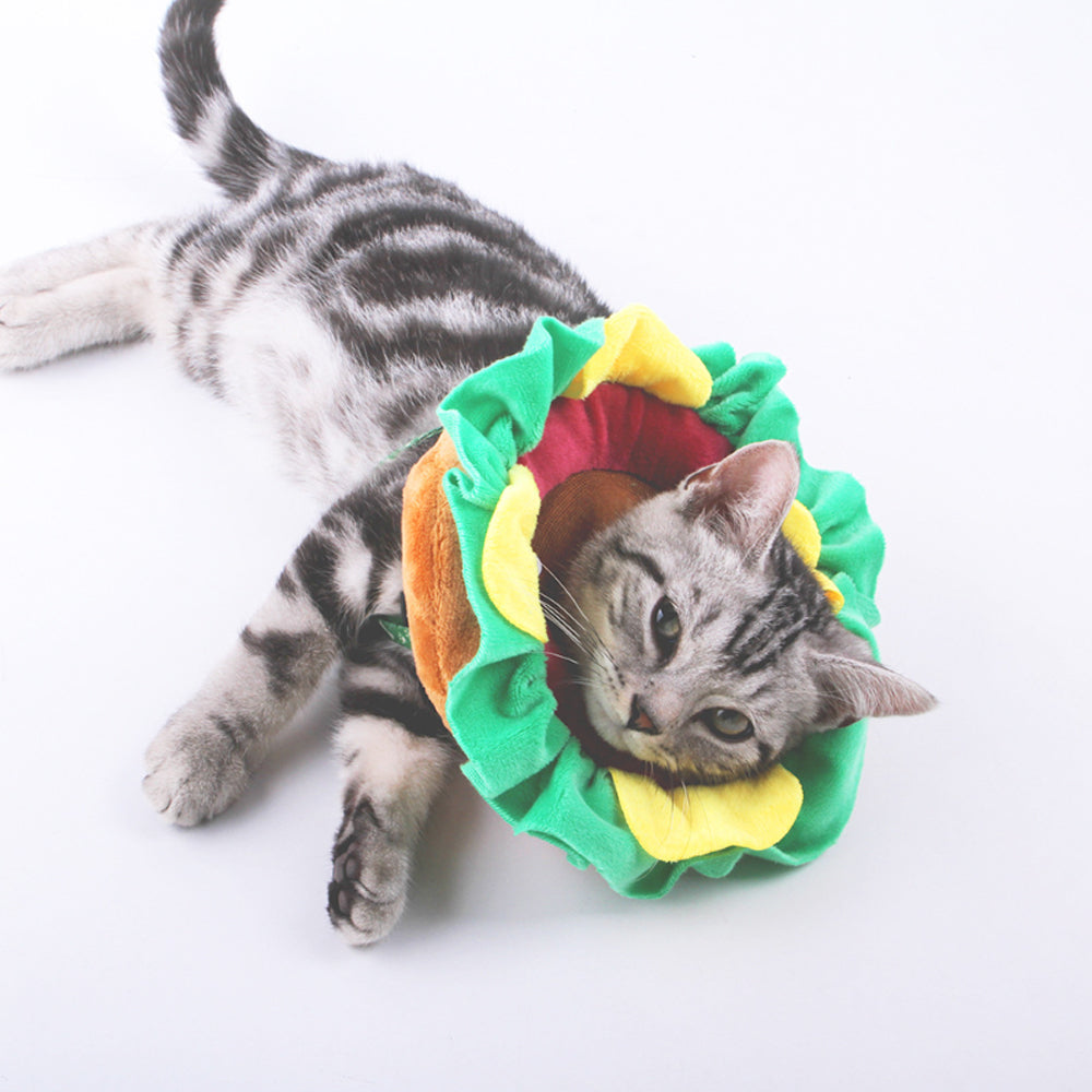 PnotKyes Fun Pet Hamburger Hat, Pet Hat, Novelty Costume, Suitable for Cats and Dogs, Halloween Costume, Event Dress-Up