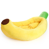 PnotKyes Dog Bed Cat Bed Pet Bed Comfortable and Washable in Banana Shape and Color with Removable Cushion