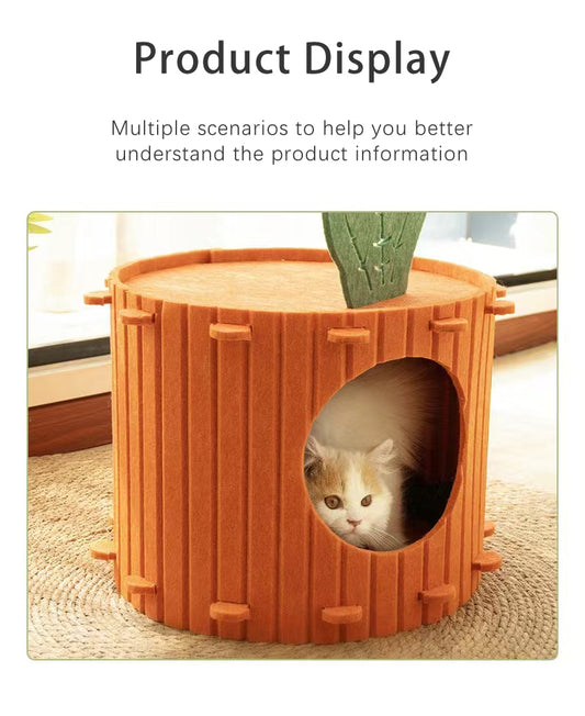 PnotKyes Dog and Cat Pet Bed, Felt Pet Nest, Carrot House Cat Tunnel Semi-Enclosed Bed, Indoor and Outdoor Cat Bed, Suitable for Large Multiple Pet Cats and Dogs Up to 20 Pounds, New Style Cave-Style Scratch Resistant.