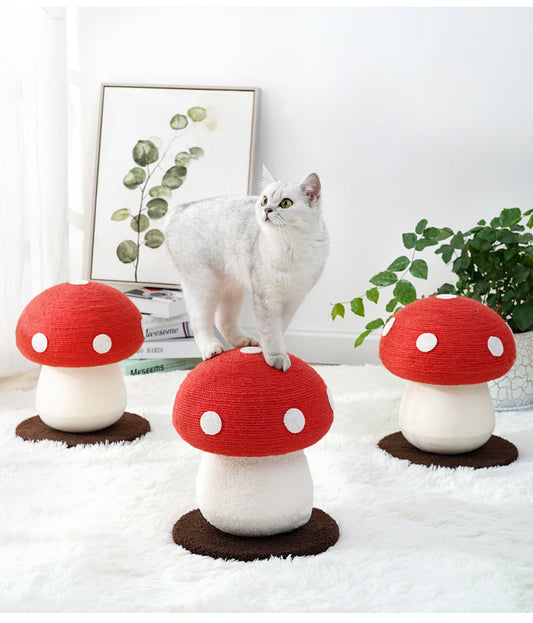 PnotKyes Mushroom-Shaped Cat Scratching Post - Unique Design, Sisal-Wrapped, Durable Sisal Interactive Cat Scratcher Pad, Ideal for Pet Cats