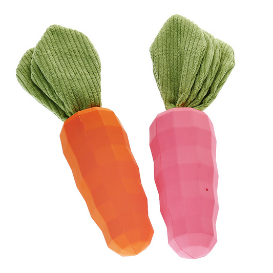 PnotKyes Dog Squeaky Chew Toy, Suitable for Aggressive Chewers, Rubber Carrot Dog Toy for Training and Cleaning, Interactive and Durable Toy for Small and Medium Dogs