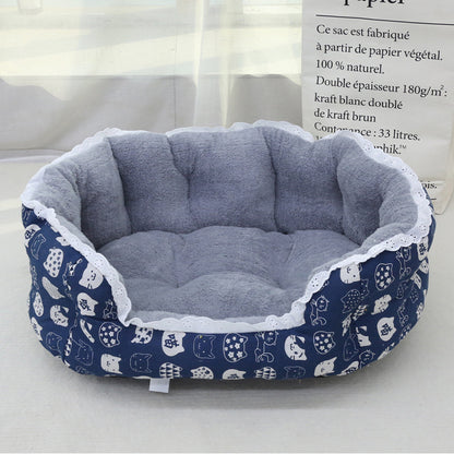 PnotKyes Round Pet Sofa Bed, Cozy Washable Bed, Pet Sofa Bed, Pet Cuddler Bed, Anti-Slip Bottom, Soft Calming Sleeping Bed