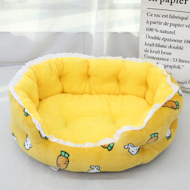 PnotKyes Round Pet Sofa Bed, Cozy Washable Bed, Pet Sofa Bed, Pet Cuddler Bed, Anti-Slip Bottom, Soft Calming Sleeping Bed