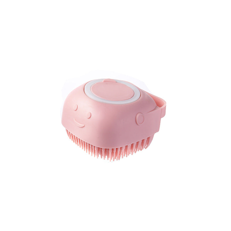 PnotKyes Dog and Cat Bath Brush, Dog and Cat Shampoo Brush, Dog and Cat Cleaning Brush, Dog Bath Brush Scrubber, Soft Silicone Pet Bath Massage Brush, Suitable for Short and Long Hair (Blue, Pink, Yellow)