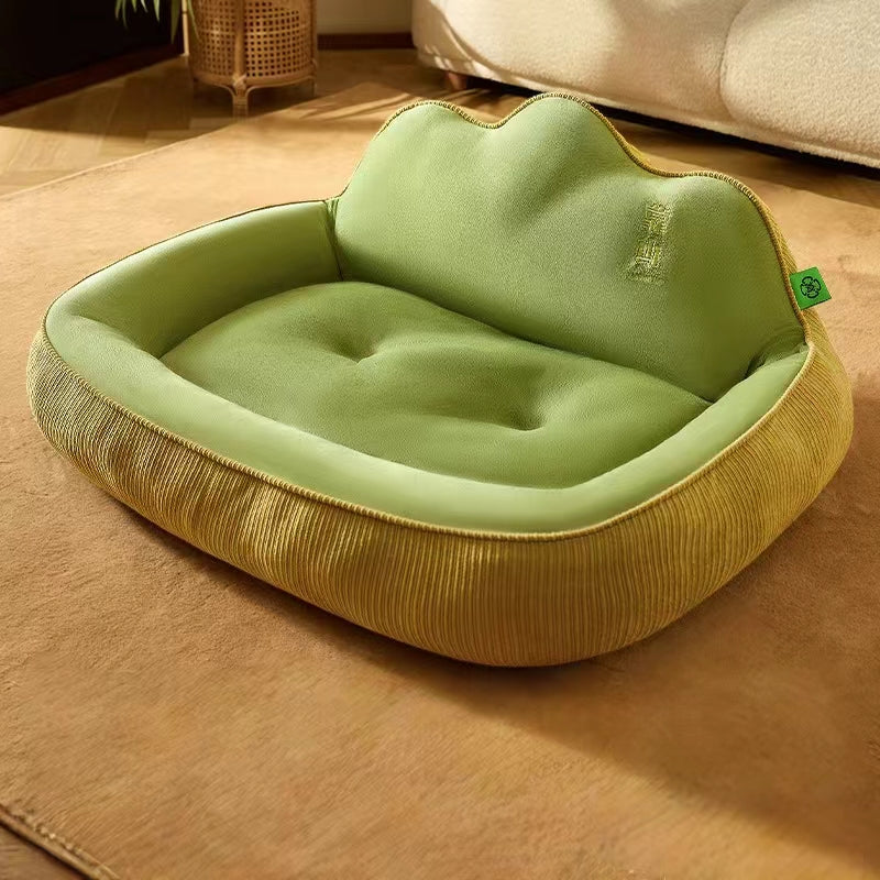 PnotKyes Crystal Ultra-Plush Sofa Bed for All Pets, Elevated and Thick with Backrest and Neck Support, Featuring Cushioning on All Sides, Removable and Washable Cover, and Non-Slip Bottom.