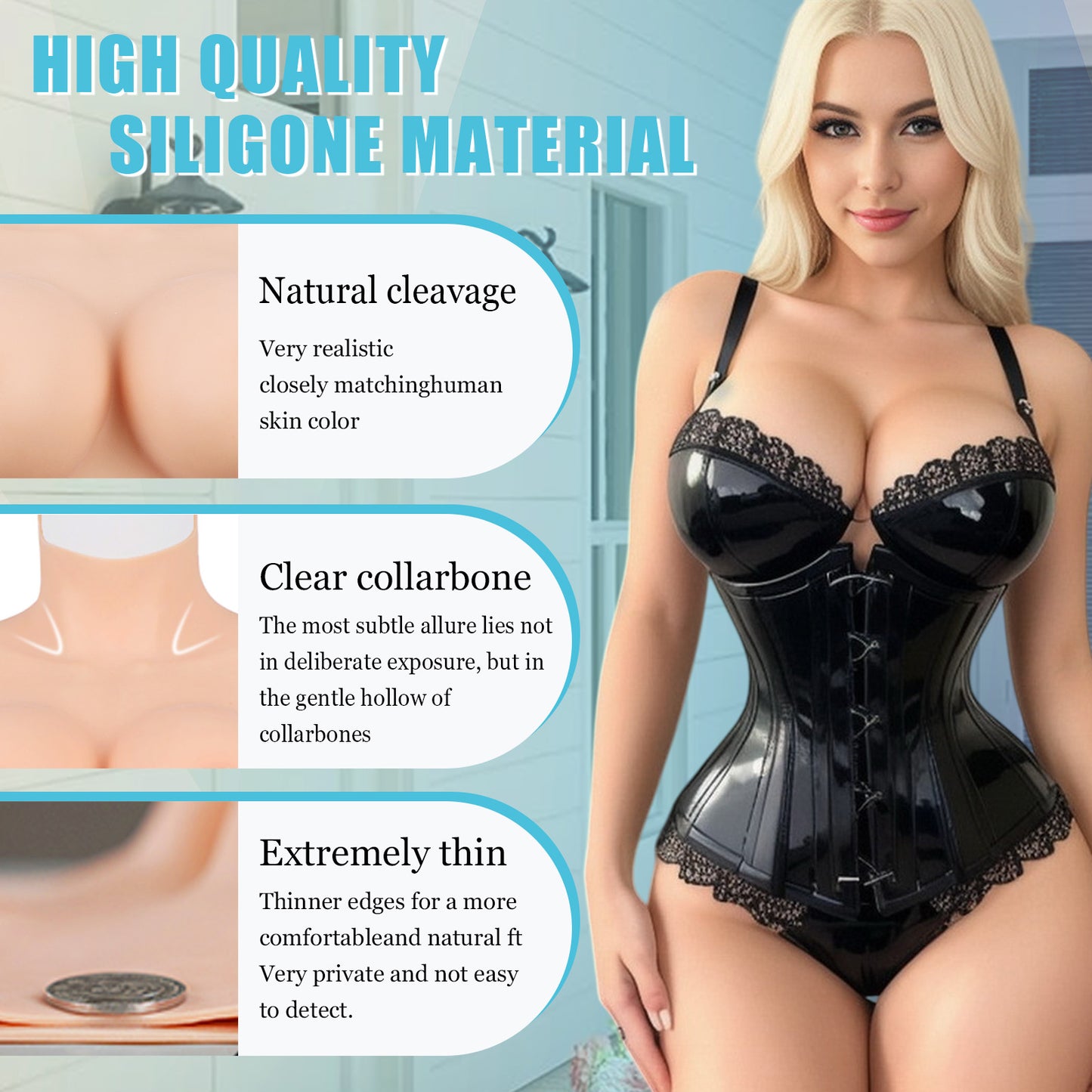 NRHCYBIU Silicone Breast Forms for Crossdressers Breastplate for Drag Queen Fake Breasts for Transgender Cosplay