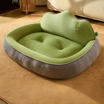 PnotKyes Crystal Ultra-Plush Sofa Bed for All Pets, Elevated and Thick with Backrest and Neck Support, Featuring Cushioning on All Sides, Removable and Washable Cover, and Non-Slip Bottom.