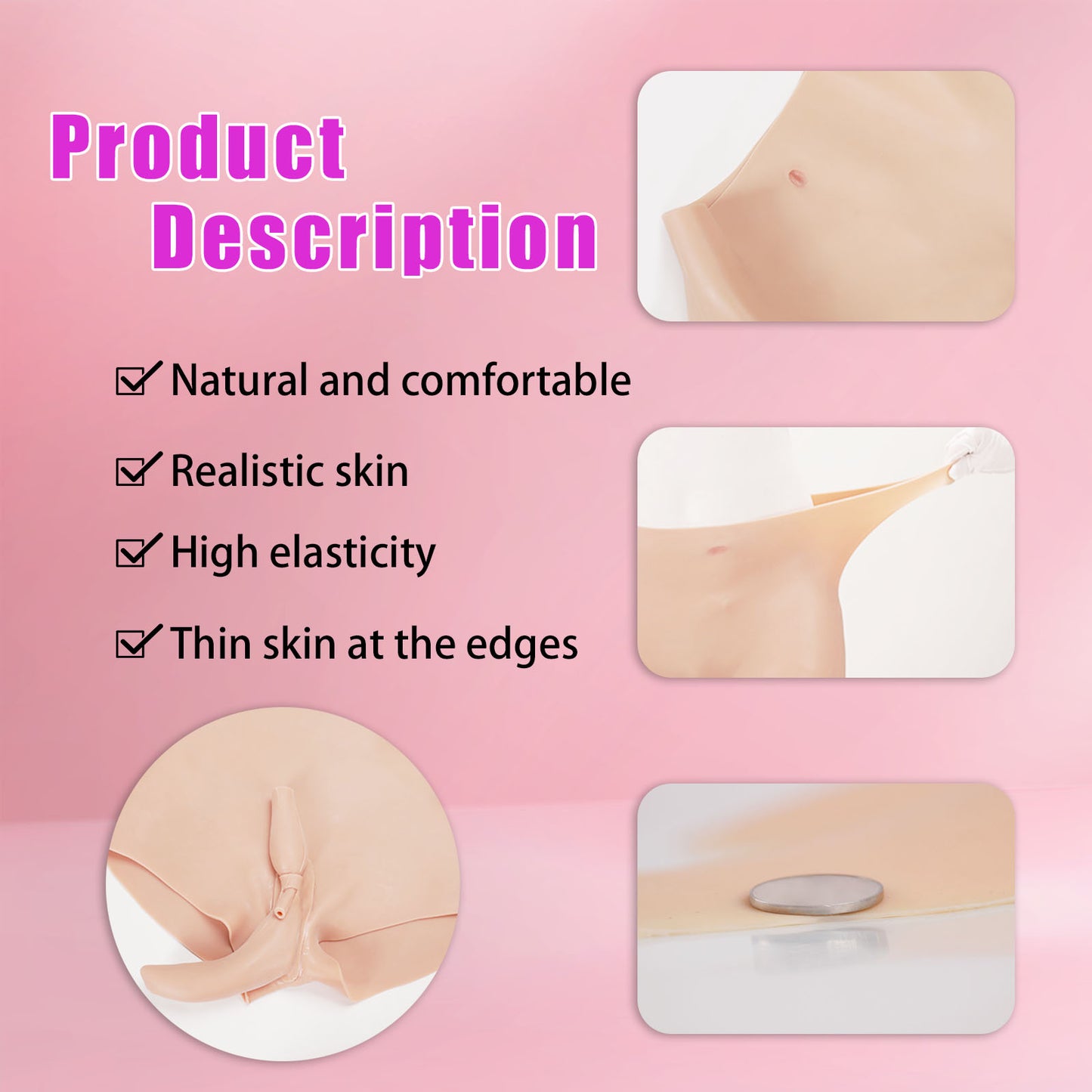 NRHCYBIU Hiding Gaff Panties for Crossdressers Silicone Hip Butt Briefs Transgender Silicone Underwear for Cosplay Drag Queen