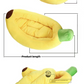 PnotKyes Dog Bed Cat Bed Pet Bed Comfortable and Washable in Banana Shape and Color with Removable Cushion