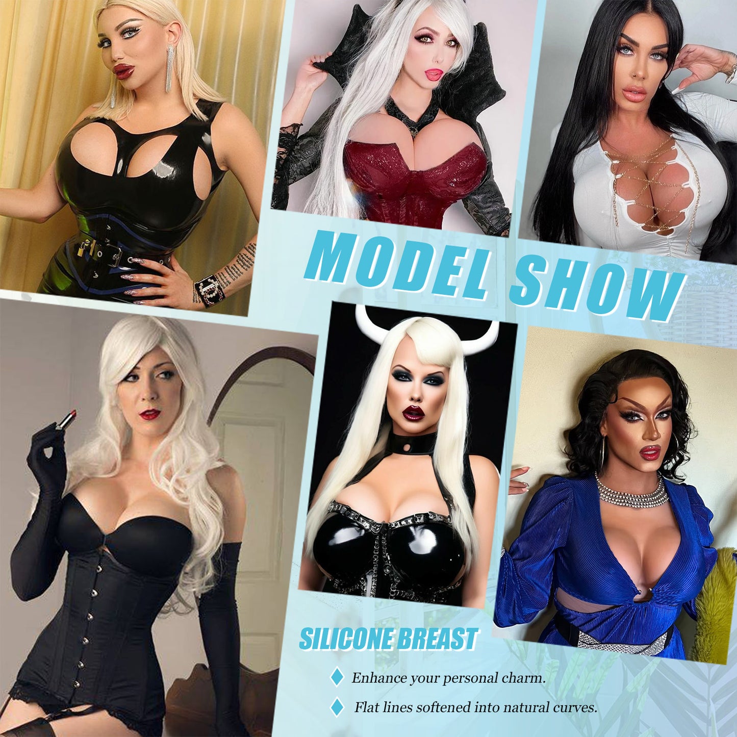 NRHCYBIU Silicone Breast Forms for Crossdressers Breastplate for Drag Queen Fake Breasts for Transgender Cosplay