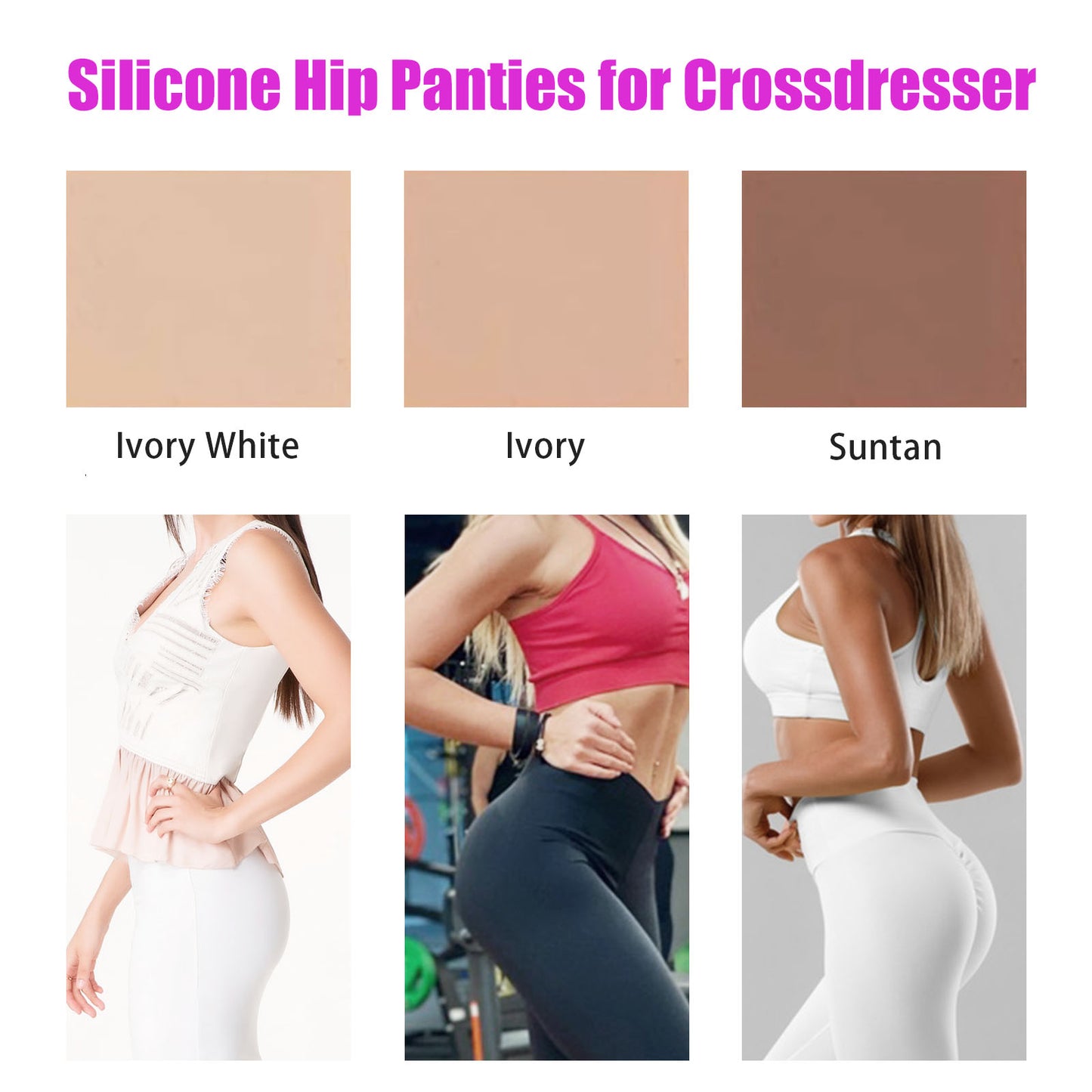 NRHCYBIU Hiding Gaff Panties for Crossdressers Silicone Hip Butt Briefs Transgender Silicone Underwear for Cosplay Drag Queen