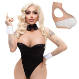 WRDALWO Silicone Breastplate for Crossdressers Breast Forms Transgender Cosplay Fake Breasts Drag Queens (White, E Cup Silicone Filling)
