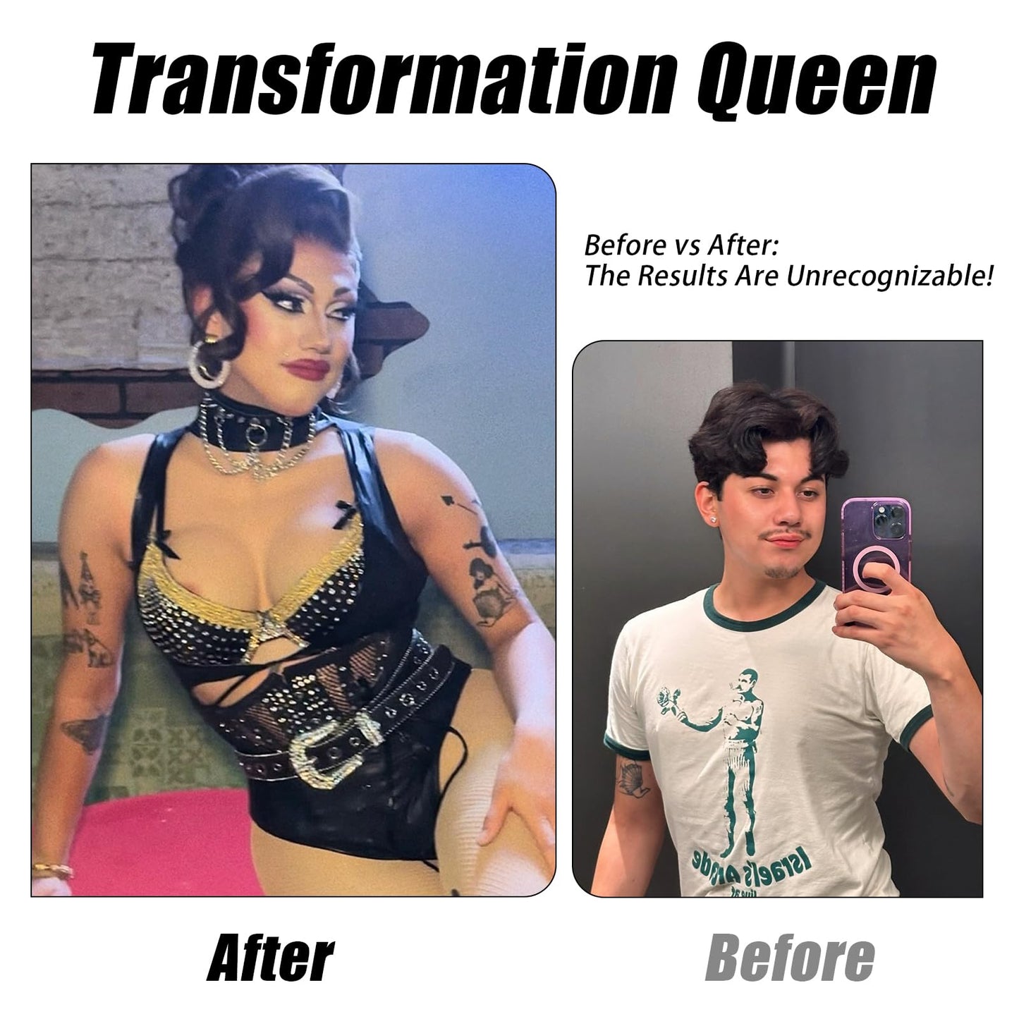 WRDALWO Silicone Breastplate for Crossdressers Breast Forms Transgender Cosplay Fake Breasts Drag Queens (White, E Cup Silicone Filling)